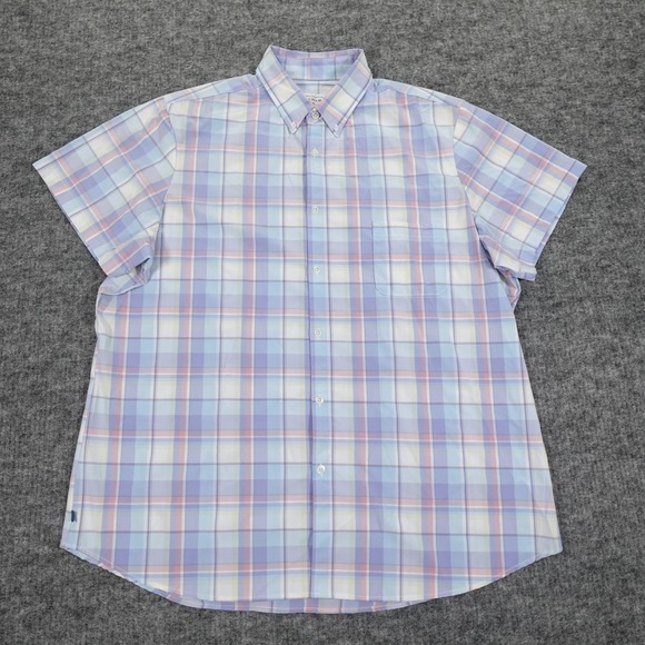 Mizzen+Main Other - Mizzen+Main Leeward‎ Collection Shirt Mens XXL Blue Pink Plaid Short Sleeve USA